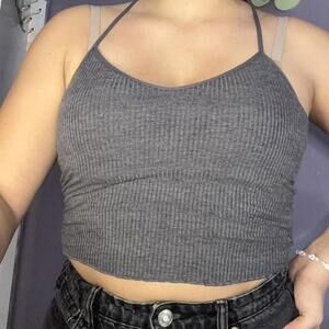 & Other Stories Women's Grey Crop-top